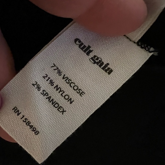 Cult Gaia Knit Wide Leg Black Pants Size M stretch Excellent condition comfy - Picture 7 of 10